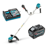 Makita - 40V Max Brushless U-Handle Brushcutter Kit - Includes 4.0Ah Battery & Single Port Rapid Charger | UR002GM101
