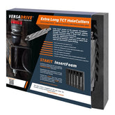 VersaDrive TCT HoleCutter Extra Long Series Set, 14, 18, 20, 22, 24, 26mm + Pilots