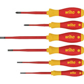 Wiha - 6 Piece Slimfix Screwdriver Set, Slotted & Phillips, Softfinish, VDE 1000V Insulated | WH-35389