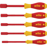Wiha - 5 Piece Screwdriver Set, Hexagonal Nut driver, Softfinish, VDE 1000V Insulated | WH-29466