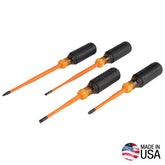 Klein Tools - 4-Piece Slim-Tip Insulated Screwdriver Set Cabinet Sq | A-33734INS