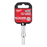 Milwaukee - 1/4" Drive Socket Metric Deep 4mm | 45344010