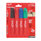 Milwaukee - INKZALL™ Chisel Tip Markers Multi 4pk | 48223109