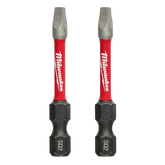 Milwaukee - SHOCKWAVE Power Bit Square Recess #2 50mm (2") 2pk | 48324972
