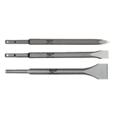 Milwaukee - Milwaukee - SDS Plus Chisel 3PC Set
(1) Point Chisel 250mm, (1) Flat Chisel 250 x 20mm, (1) Scaling Chisel 250 x 40mm | 4932430001