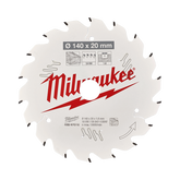 Milwaukee - 5-1/2" 140mm 18T Wood Circular Saw Blade Framing for M12 Cordless Circ Saws (Replaces 4932430719) | 4932471310