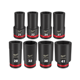 Milwaukee - SHOCKWAVE 3/4" Drive 8PC Metric Deep 6 Point Impact Socket Set | 49667055
