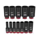 Milwaukee - SHOCKWAVE 3/8" Drive 12PC SAE Deep 6 Point Impact Socket Set | 49667006