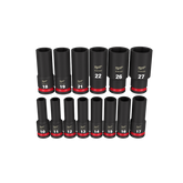 Milwaukee - SHOCKWAVE 1/2" Drive 14PC Metric Deep 6 Point Impact Socket Set | 49667014
