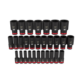 Milwaukee - SHOCKWAVE 1/2" Drive 29PC Metric Deep 6 Point Impact Socket Set | 49667015
