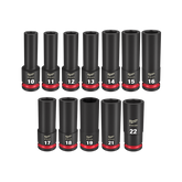 Milwaukee - SHOCKWAVE 1/2" Drive 12PC Metric Deep 6 Point Impact Socket Set | 49667054