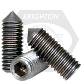 Brighton Best - #4-40x1/4" - IMPERIAL GRUB (SOCKET SET) SCREW CONE POINT THERMAL BLACK OXIDE UNC | 604053