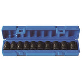 Action - 10 Pieces 1/2 Drive 6-Point Metric Standard Socket Set | 605201001