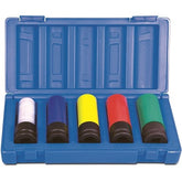 Action - 5 Pieces 1/2 Drive, 6-Point Metric Deep Socket Set | 611260501