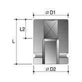 Action 5/8" x 1/2" Drive 4-point Imperial Square Impact Socket