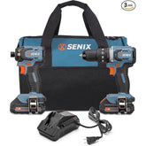 Senix - 1/2" X2 18V 2 Piece Grease Gun & High-torque IMPACT Wrench Kit | S2K2B2-02B