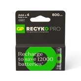 Powercell - GP Recyko 1.2v AAA PRO series 800mAh LSD - Card of 4 | 85AAAHCBPRO-C4
