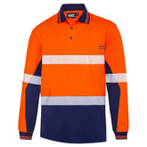 Worksense - Polo Boomerang Cotton LS Segmented Tape Orange/Navy Size 3XL | CW9186485ONR3XL