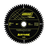 AustsawRaiderX Aluminium Multi Material Blade | 210mm x 25 x 60T