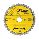 Austsaw- 215mm (8 1/2in) Aluminium Blade Triple Chip - 30mm Bore - 40 Teeth