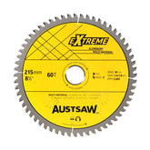 Austsaw- 215mm (8 1/2in) Aluminium Blade Triple Chip - 30mm Bore - 60 Teeth