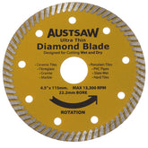 Austsaw- 115mm (4.5in) Diamond Blade Ultra Thin - 22.2mm Bore - Ultra Thin