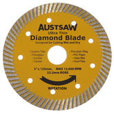 Austsaw- 125mm (5in) Diamond Blade Ultra Thin - 22.2mm Bore - Ultra Thin