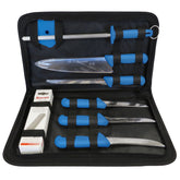 Starrett - BLUE HANDLED Starrett Eight Piece Professional Knife Set | BKK-8B