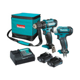 Makita Tools - 2 Piece Combo Kit - DF333DZ TD110DZ 2 x BL1021B DC10SB Bag (831274-0) | CLX224SA