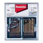 Makita - HSS - Tin Metal Drill Bit Set 1.5 - 10mm - 19pc | D-67527