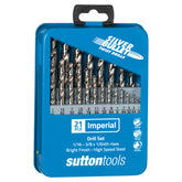 Sutton - Drill D101 Mtls2 Jobber HSS Silv Bullet Set 1/16-3/8In 21Pc | D101MTLS2