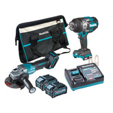 Makita Tools - 2 Piece Brushless Combo Kit - TW001GZ GA013GZ 2x BL4040 DC40RA & Tote Bag (832319-7) | DK0139G202