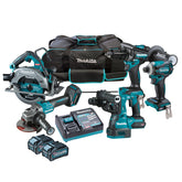 Makita Tools - 5 Piece Brushless Combo Kit - HP001GZ TD001GZ GA005GZ HR001GZ HS003GZ 2x BL4040 DC40RA & TOOL BAG (832367-6) | DK0144G502