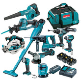 Makita Tools - 10 Piece Brushless Combo Kit - DHP489Z DTD154Z DGA504Z DHS680Z DHR242Z DJR189Z DBO180Z* DUB185Z* DCL180Z* DML815 3 x BL1860B DC18RC & 199936-9 Carry Bag | DLX1052GX1