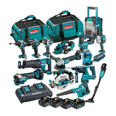 Makita Tools - 15 Piece Brushless Combo Kit - DHP486Z DTD173Z DGA508Z DHR242Z DHS680Z DJR187Z DTM52ZX3 DTW700Z DBO180Z* DCL283ZBX1 DJV184Z DKP181Z DUB185Z* MR002GZ DML812 4 x BL1850B DC18RD & 2 x Bag (199936-9) | DLX1514TX1