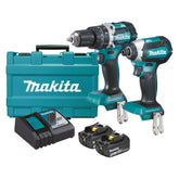 Makita Tools - 2 Piece Brushless Combo Kit - DHP484Z DTD153Z 2 x BL1830B DC18RC & Carry Case | DLX2180X