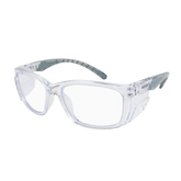 Rayzr Safety Glasses with microfibre bag - Clear Frame with Clear Lens UV380