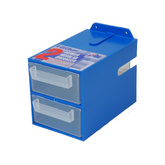 EHI - *Full Ctn Only* 2 Drawer Organiser (blue With Clear Drawers) | F1H-048
