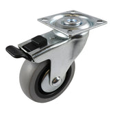EHI - 75mm Grey Rubber Swivel Plate Brake Castor | G12T33G75