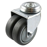 EHI - 75mm Grey Rubber Twin Wheel Bolt Hole Castor | G21A33K75