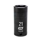 Action 21mm 3/8" Drive 6-point Metric Deep Thin Wall Impact Socket