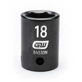 Action 18mm 1/2" Drive 6-point Metric Deep Thin Wall Impact Socket