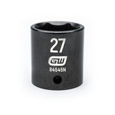 Action 27mm 3/4" Drive 6-point Metric Deep Thin Wall Impact Socket