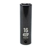 Action 16mm 1/2" Drive 6-point Metric Deep Thin Wall Impact Socket