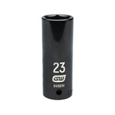 Action 23mm 1/2" Drive 6-point Metric Deep Thin Wall Impact Socket