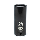 Action 24mm 1/2" Drive 6-point Metric Deep Thin Wall Impact Socket