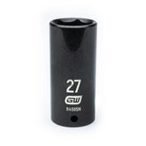 Action 27mm 1/2" Drive 6-point Metric Deep Thin Wall Impact Socket
