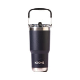 ICCONS® - Yabby 950Ml Tumbler With Handle & Sipper - Black Rock | ICYTUM950-BR 6 pcs