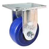 EHI - 100mm Blue Rubber Fixed Plate Castor | J23AZ83K100