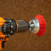 Josco - Brush Cup 75 - 80G 6.3 Hex Spindle Red Abrasive Nylon | JAC75R